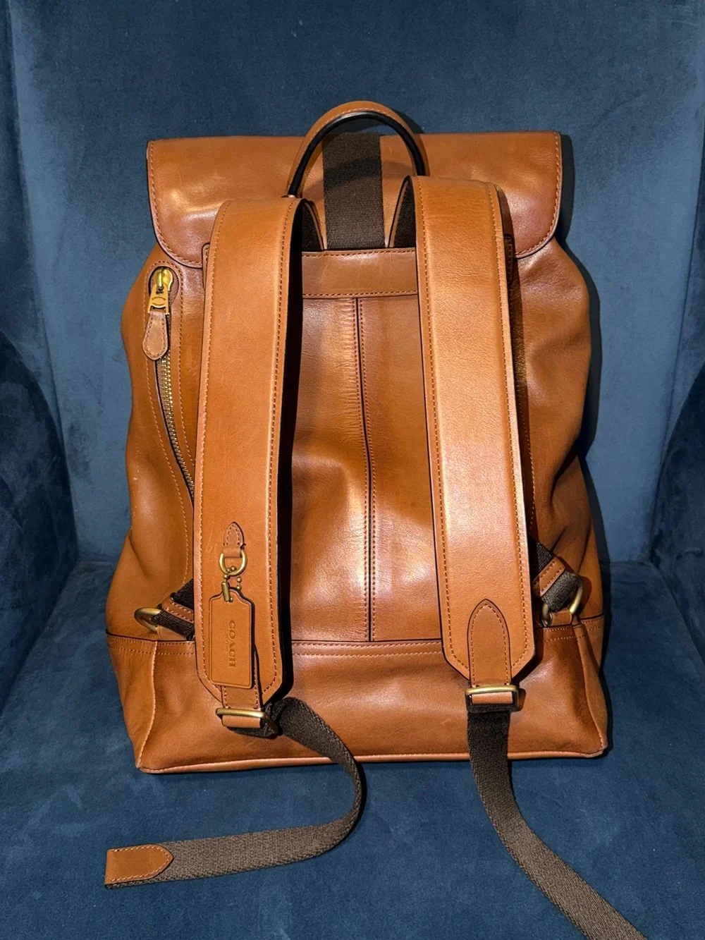 COACH Mens Bleecker Leather Backpack